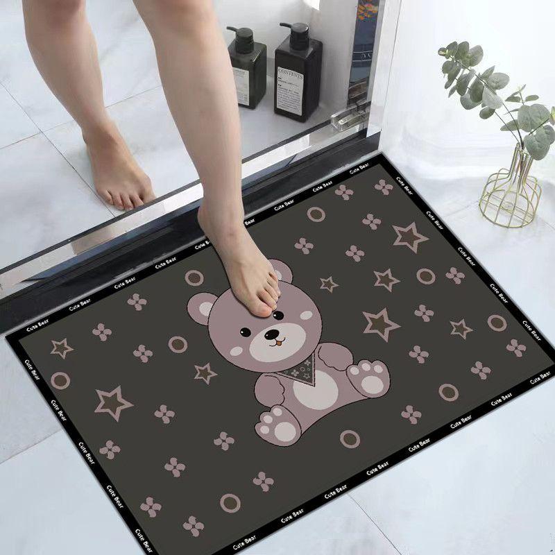 Toilet Non-slip Door Mat Cute Cartoon Diatom Mud Floor Mat Bathroom Door Floor Mat Anti-drop Absorbent Quick-drying Door Mat