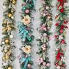 Encrypted Snowing PE Rattan Garland with Flocked Snow for Window & Wall Hanging