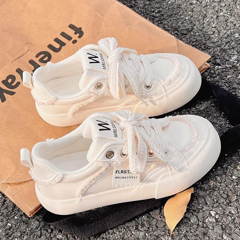 New little white shoes women's spring and autumn platform shoes children's ins trendy versatile niche board shoes women's casual canvas shoes