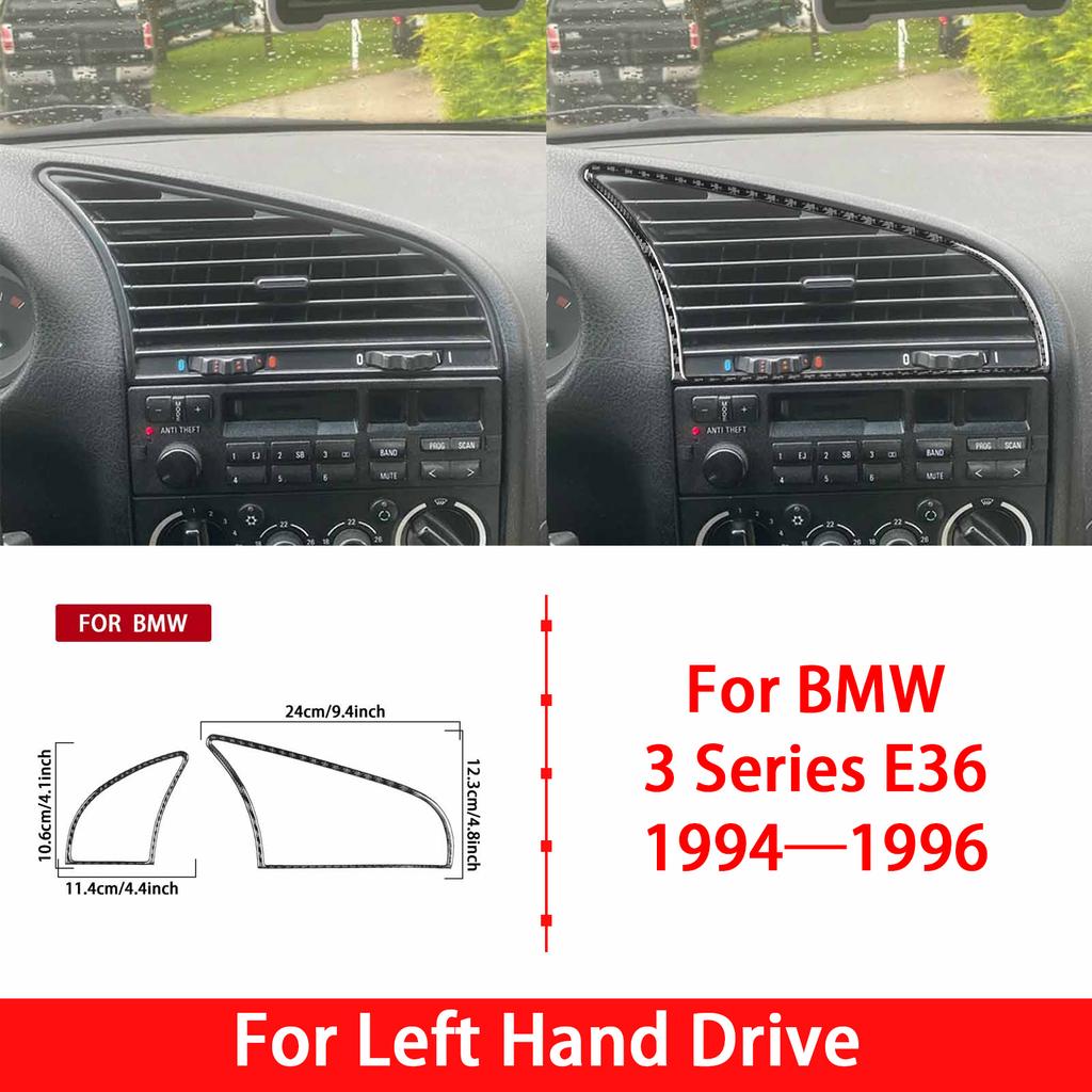 For BMW 3 Series E36 1994 1995 1996 Car Accessories Carbon Fiber Copilot Strip Air Vent Gear Shift Panel Interior Trim Sticker