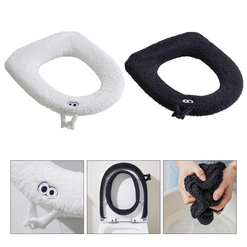 Cartoon Themed Toilet Seat Cover with Soft Plush Design for Cozy Bathroom Feel