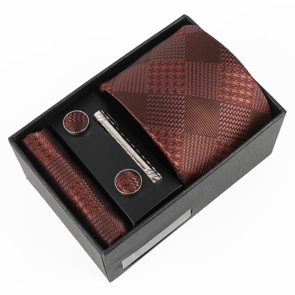 Men's Luxury Jacquard Embroidered Tie Gift Set with Custom Logo.