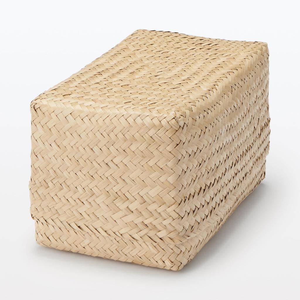 MUJI Seagrass Wickerwork Organizer 15cm Wide X 25cm Deep X 12cm 83411930 Basket, Large, Rectangular, Approx. High,