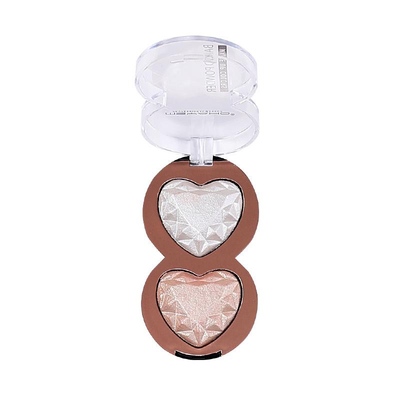 Палитра Sweet Eyes Двухцветная палитра теней для век Love Blush Highlight Eyeshadow с тиснением Стойкая водостойкая косметика Sweat Makeup Natural Makeup Supplies