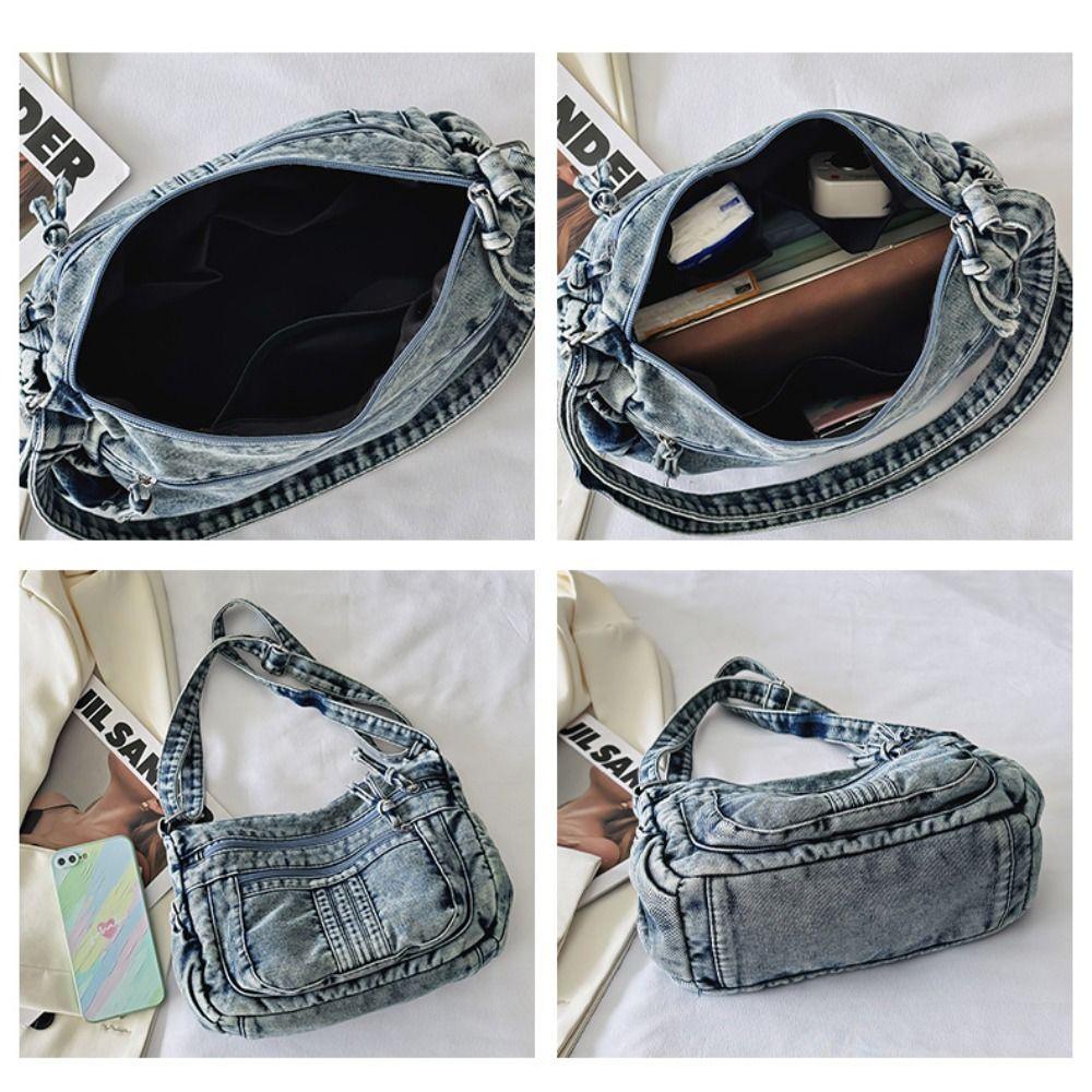 Vintage Cowboy  Crossbody Bag High Capacity Denim Shoulder Bag Women'S Armpit Bag  Girls