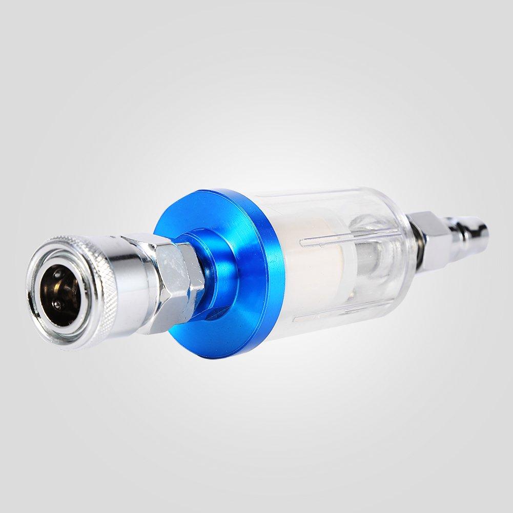 Mini Air Filter, Qiilu Gun Airline Filter Trap Clear Painting Moisture Separator, Male and Female Ada