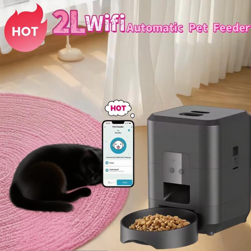 2L Wireless Automatic Pet Feeder Smart Cat and Dog Food Dispenser App Controlled Slow and Quantitative Feeding Cat Accessories