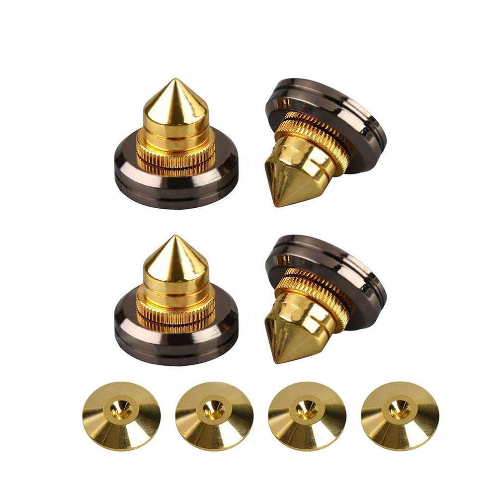 

Flushbay Metal Speaker Adjustable for Audio Sound Improvement 4-Pack Spikes, Height, Speakers, (Gold) золотий
