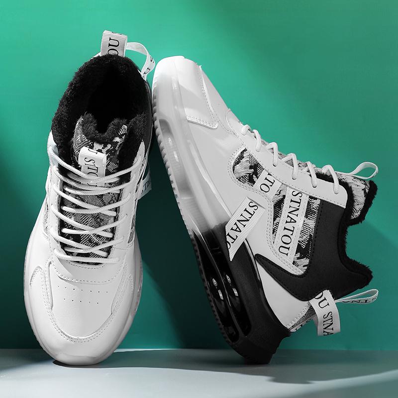 

Men s Fashion Autumn And Winter Casual Running Shoes Boys Students Trending Soft Sole Comfortable Sports Sneakers Male Classic Breathable Gym Shoes 45 чорний/білий