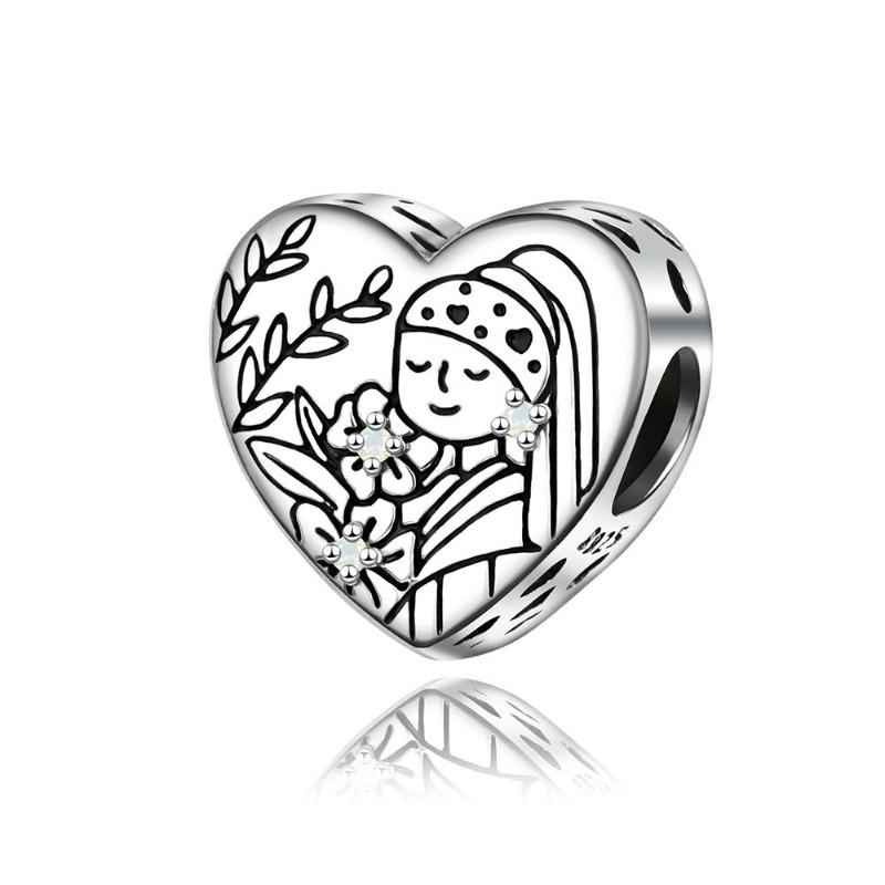 New Original Copper Colorful Flower Charms Roses Tulips Daisies Beads For Necklace Diy Bracelet Present Jewellery