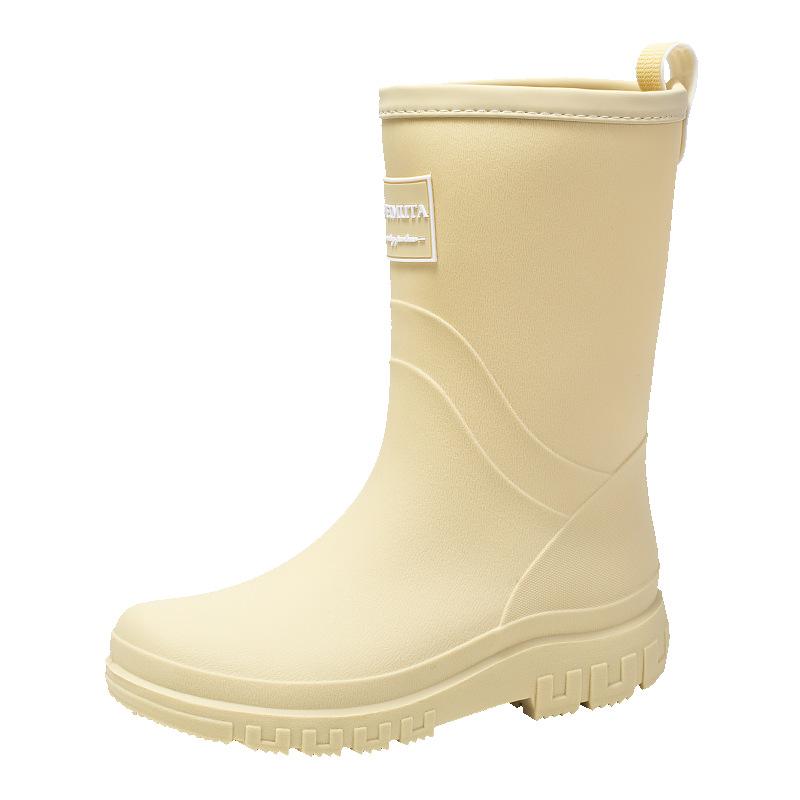 New Waterproof Medium and High Tube Women's Fashion Rain Boots Women's Outer Wear Thickened Non-slip Water Shoes Women