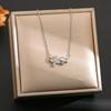Women's Silver Titanium Steel Necklace with Micro-Inlaid Zircon - Elegant, Durable Clavicle Chain Jewelry