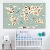 Cartoon Ocean Animal World Map Wall Art Canvas Painting Nordic Posters And Prints Nursery Wall Pictures For Kids Room Decoration