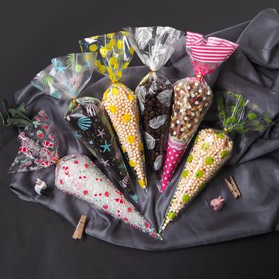 50Pcs Popcorn Protein Candy Plastic Bundle Gift Bags With Wire New Year Wedding Birthday Party Packaging