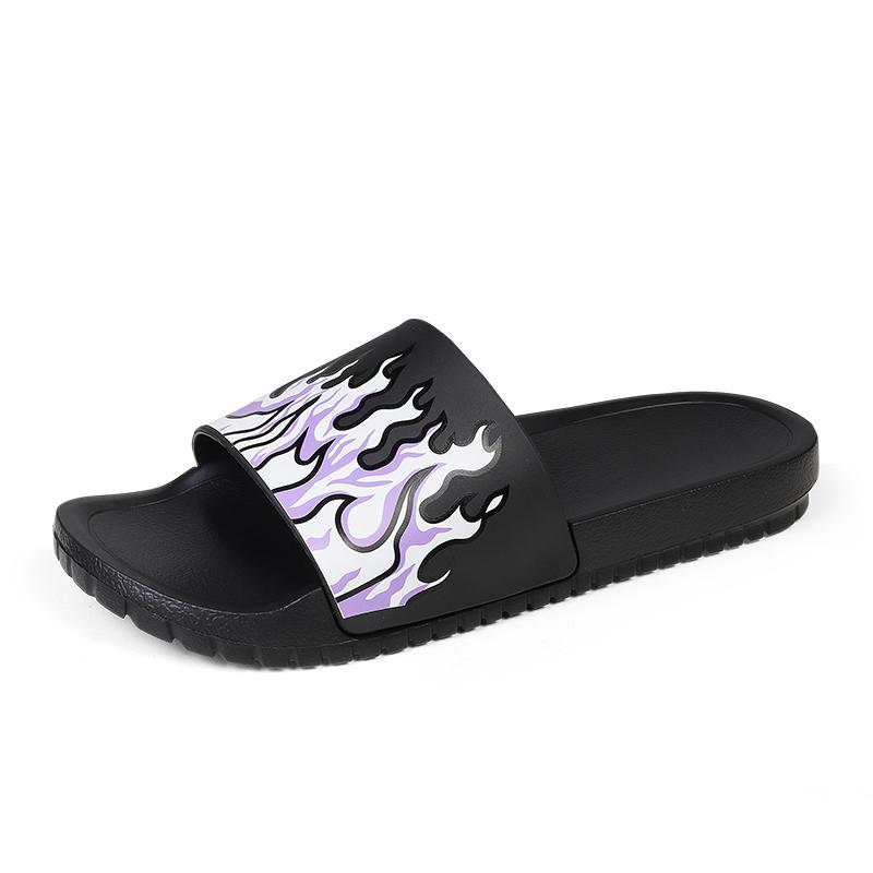 

Мужские тапочки, модные нескользящие тапочки на мягкой подошве, однотонные сандалии для отдыха на открытом воздухе и в помещении 49 фиолетовый