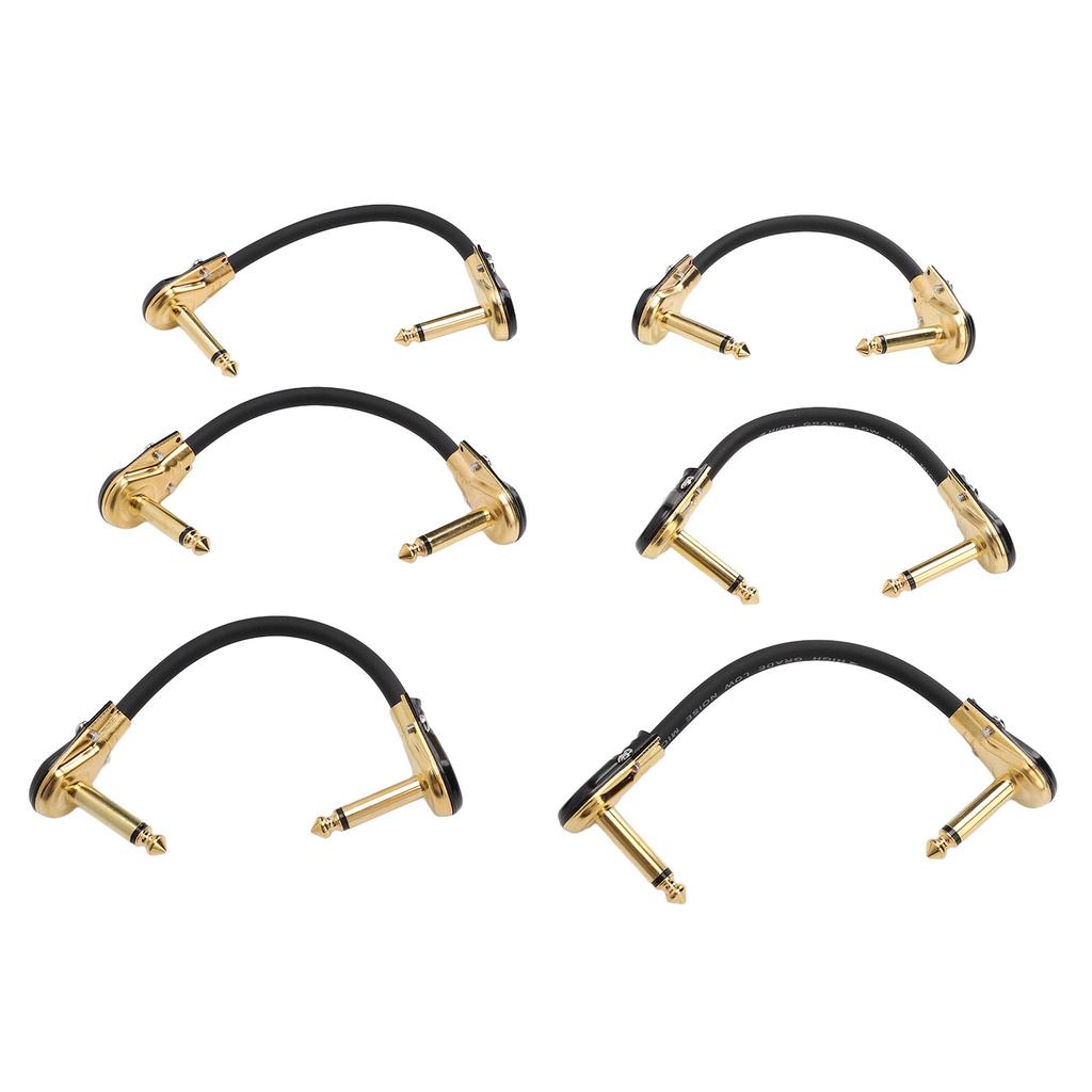 6 Pcs Guitar Effect Pedal Cable 15cm 6 Inch 14 Inch Right Angle Guitar Patch Cable for Microphone