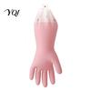 Rubber Dishwashing Gloves with Fleece Lining Long Sleeves Gloves, Thick Non-Slip Silicone Cleaning Wear Resistant Dish Velvet Reusable Waterproof