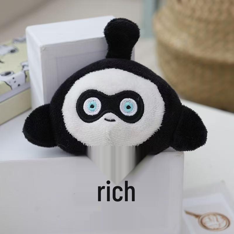 

Adorable Egg Plush Keychain Toy 16cm Plastic Hook чёрный