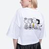 Puma Peanuts Collaboration Embroidered Logo Round Neck Short Loose Cartoon T-Shirt Women Tops White 531158-02