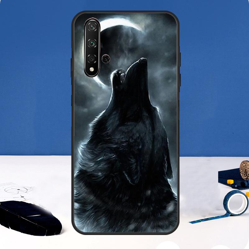 Moon Roaring Wolf Case For Huawei Nova Y90 Y91 Y60 Y61 Y70 10 9 SE 11 Pro 5T 11i 8i 3i P20 P40 P30 Lite Cover