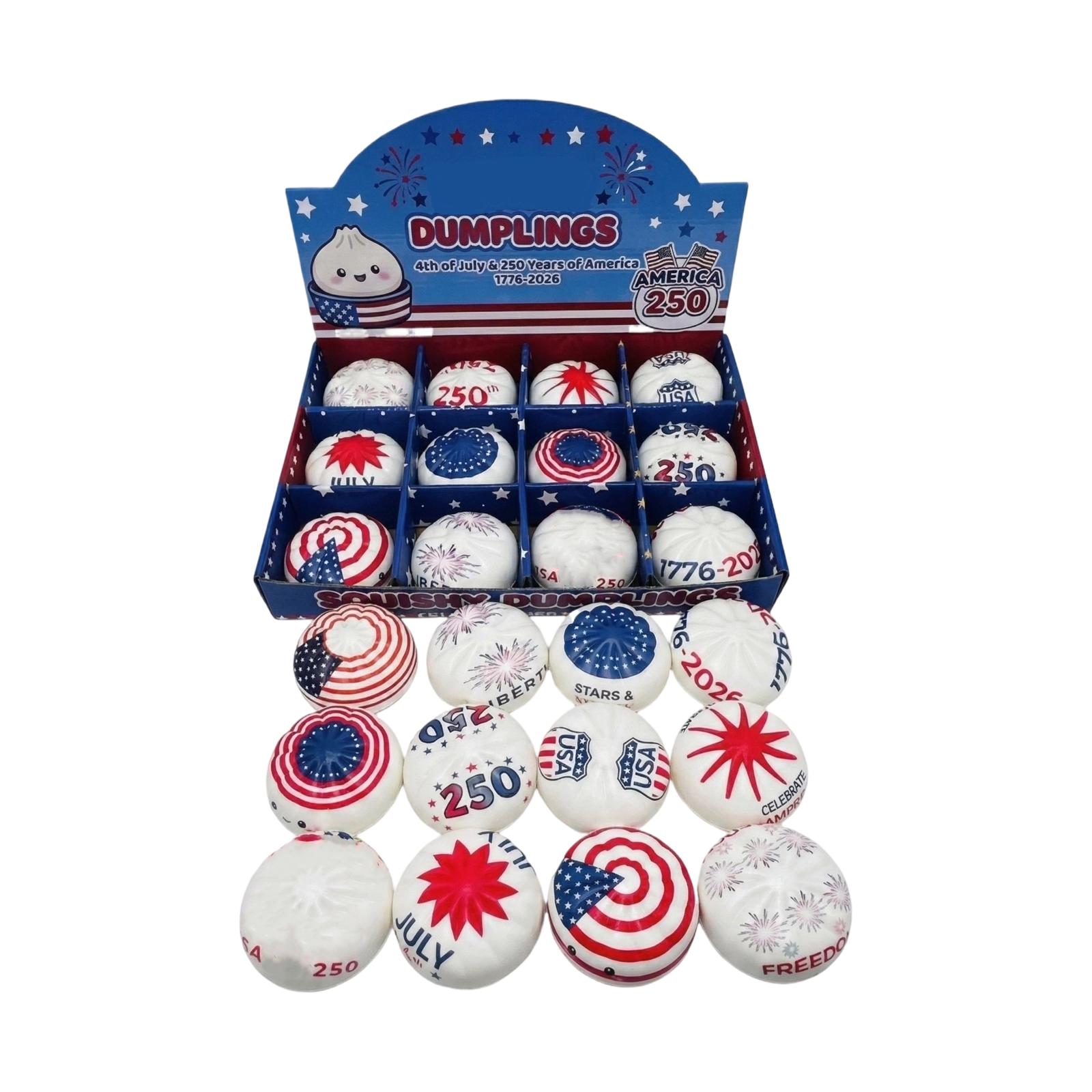 

Independence Day Decompression Baozi , Pinch Music Gift Box Creative Simulation Venting Baozi Decompression Toy 12pcs One Size білий