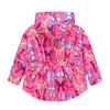 Fall Girls Butterfly Print Waist Jacket Girls Double Layer Hooded Zipper Shirt Fashion Windbreaker Jacket