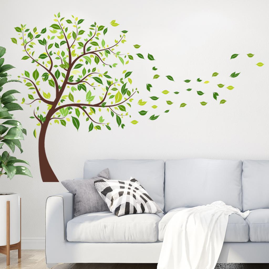Colorful Flower Pendant Lamp Bird Wall Sticker For Bedroom Living Room Entrance Home Background Decoration Self-adhesive 29*22CM