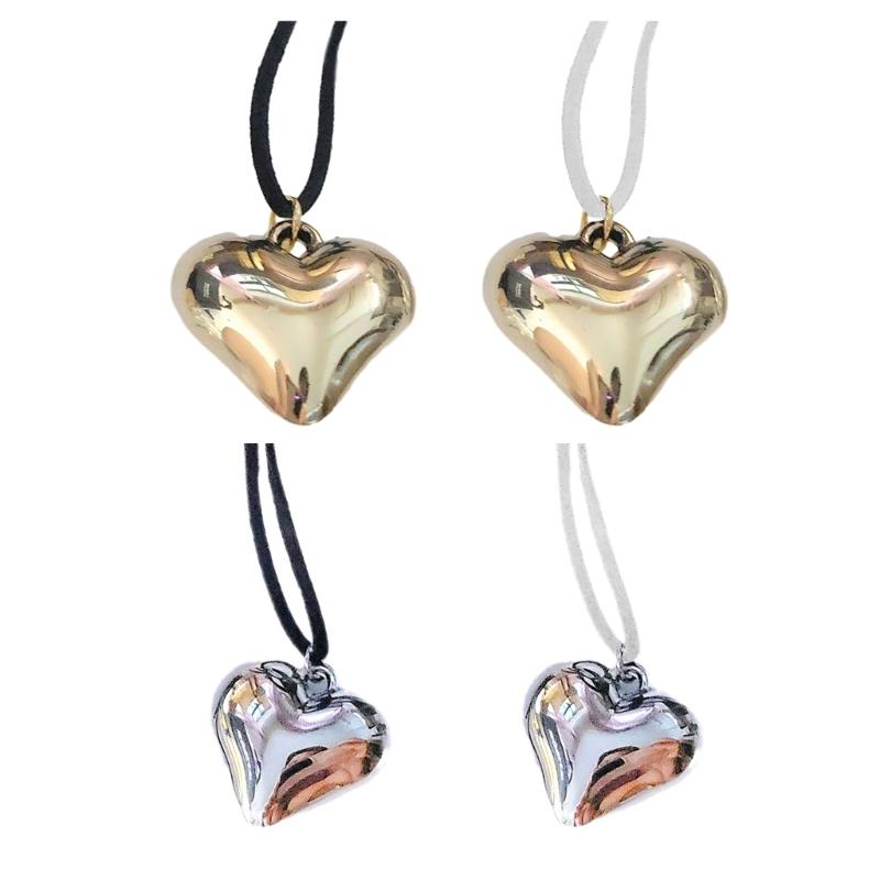 Love Heart Necklace for Women Girls Adjustable Length Collar Chain Y2K Aesthetic Neckchain Fashion Neck Jewelry Gift