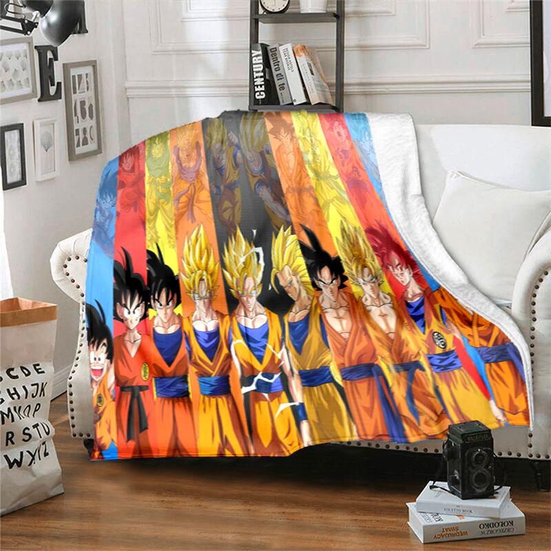 Dragon Ball Saiyan Forms Blanket Suitable For All Seasons Soft And Comfortable Bedroom Gift Outdoor Plush Blanket