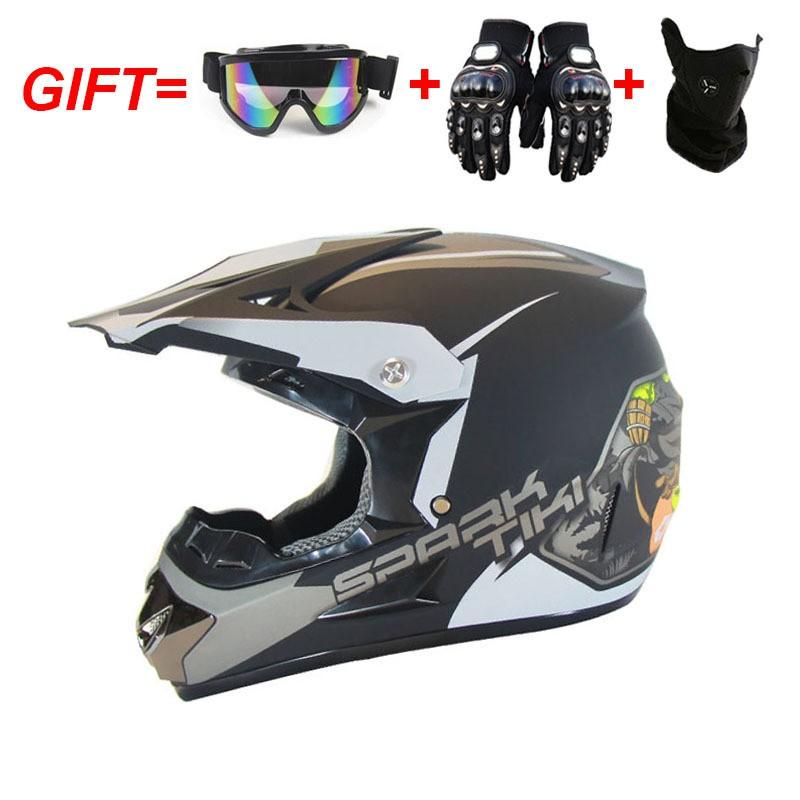 Full Face ATV Helmet Adults With Visor Mask Gloves DOT Certified ABS Off-Road Dirt Bike Motorcycle
