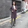 Shiz Madam Women Hooded Coat Check Pattern J31733