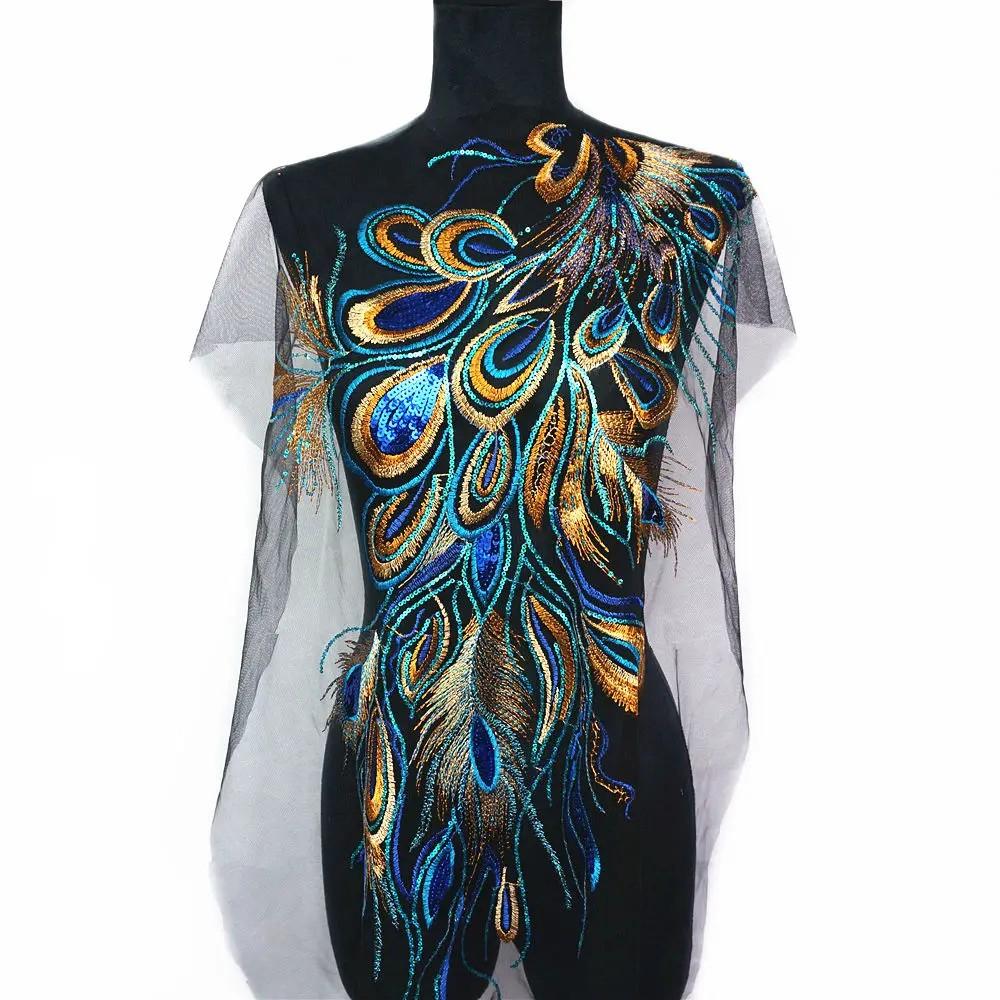 

1 шт. Кружевные нашивки с вышивкой павлина, пришивные аппликации, DIY, украшение свадебного платья