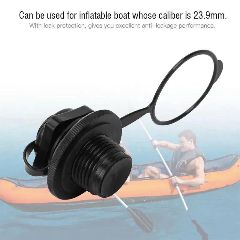 23.9mm Black Plastic Inflatable Fishing Boat Replacement Air Valve