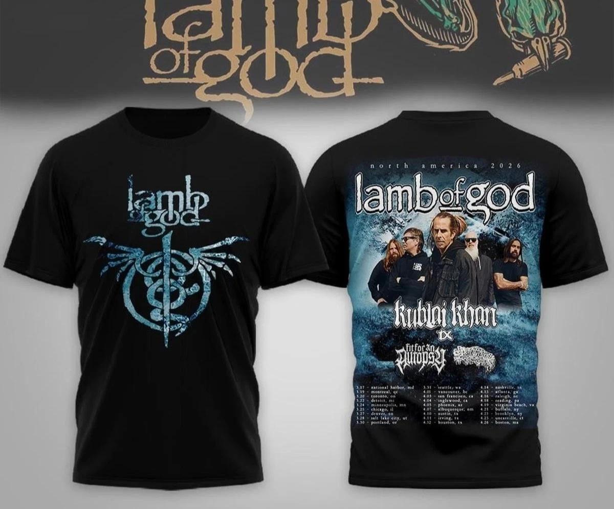 Lamb Of God Tour 2026 With Kublai Khan TX 3D T-Shirt S