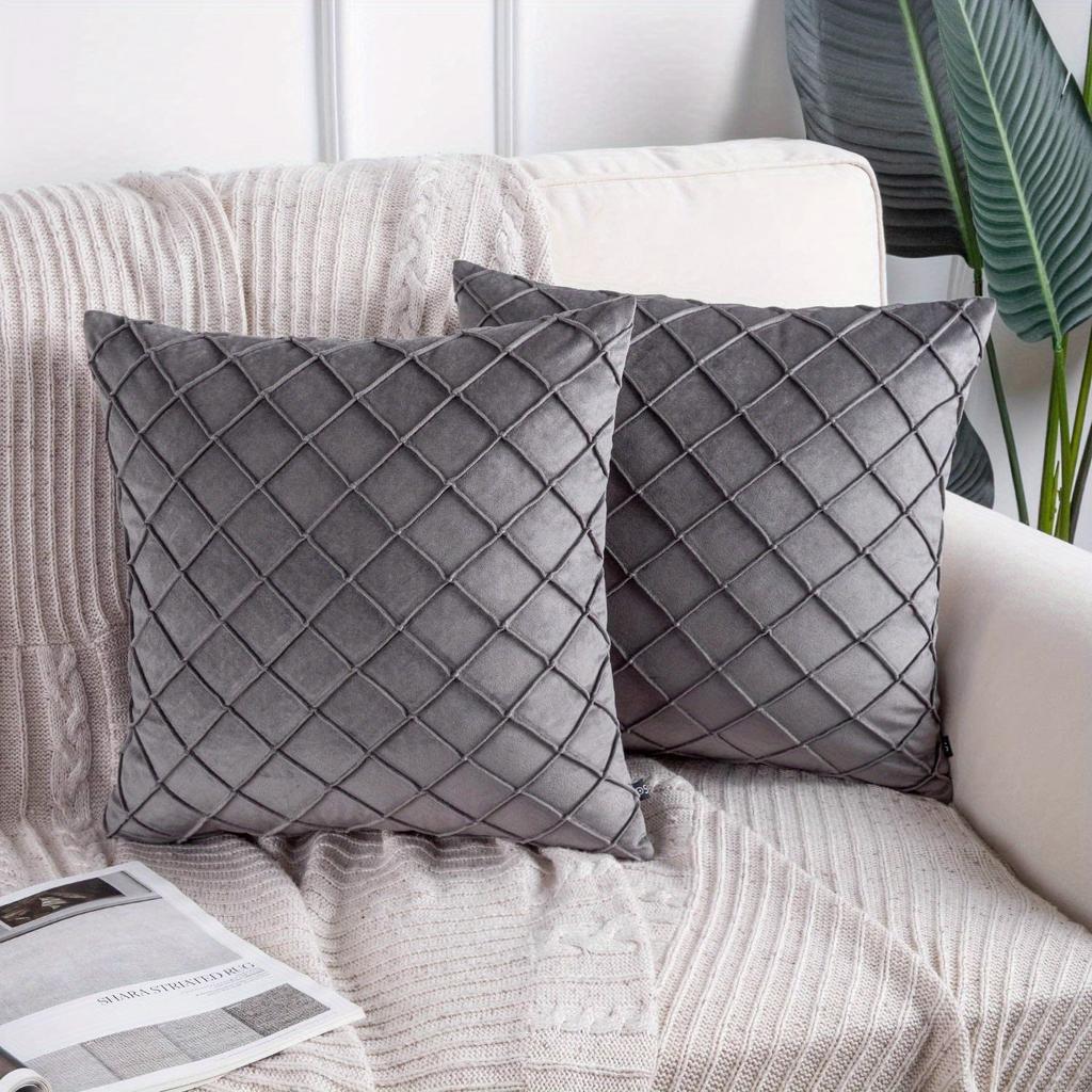 Color Plaid Throw Pillowcase, For Living Room Bedroom Sofa, No Pillow Insert