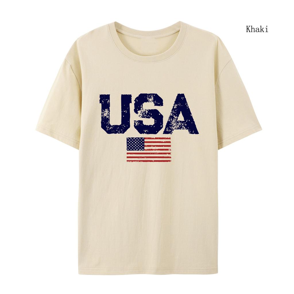 Usa Letters American Flag Stars And Stripes Mens T-shirt  Clothing Loose T-shirt Autumn Pullover Hoodies Casual T-shirt