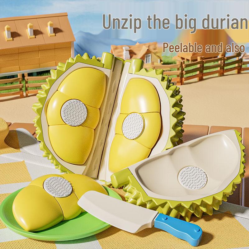 Children's Pretend Play Food Set with Cutting Fruits, Vegetables and Pizza