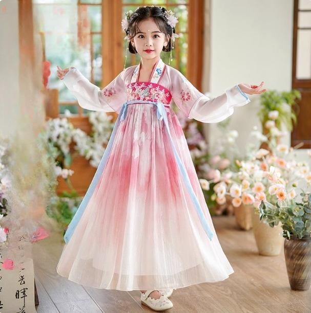 Chinese Hanfu Dress Children Clothing Fairy Cosplay Costumes Kids Clothes Party Dance Wear Stage Girl Dress Princess Vintage