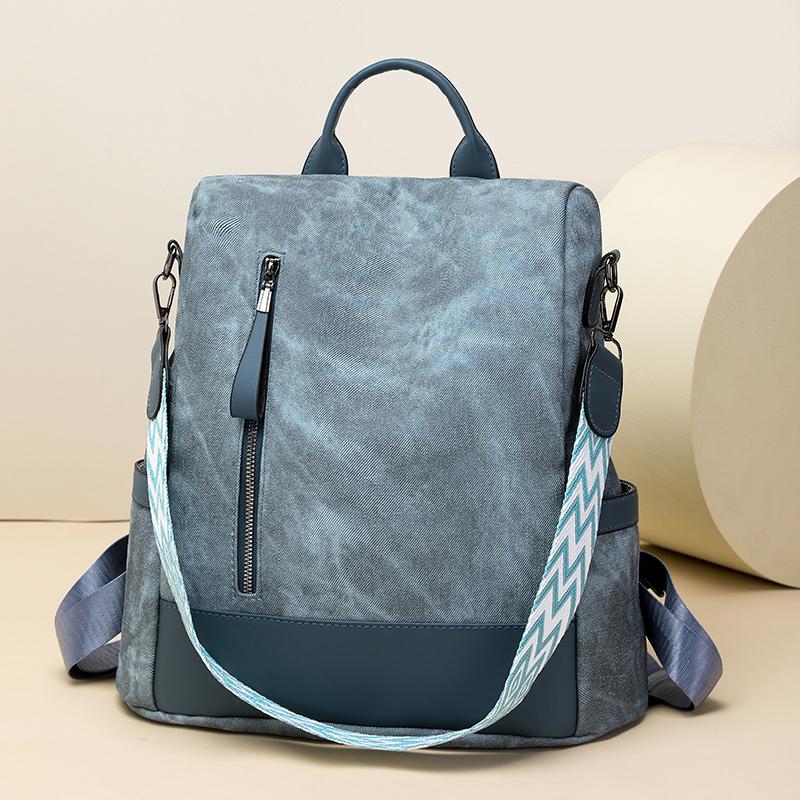 Plecak Damski Plecak o Dużej Pojemności z Miękkiej Skóry