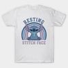 Asian Size Men Print T-shirt Stitch Resting Stitch Face Design No-Cut Heat Transfer Print Cotton Tshirt