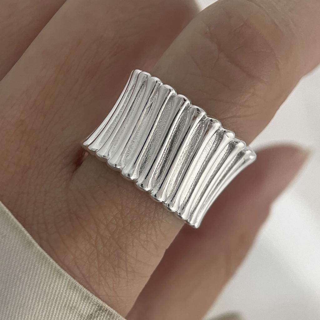 925 Sterling Silver Rings for Women Couple Minimalist Handmade Simple Wide Big Heart Ring Party Jewelry Gift Prevent Allergy