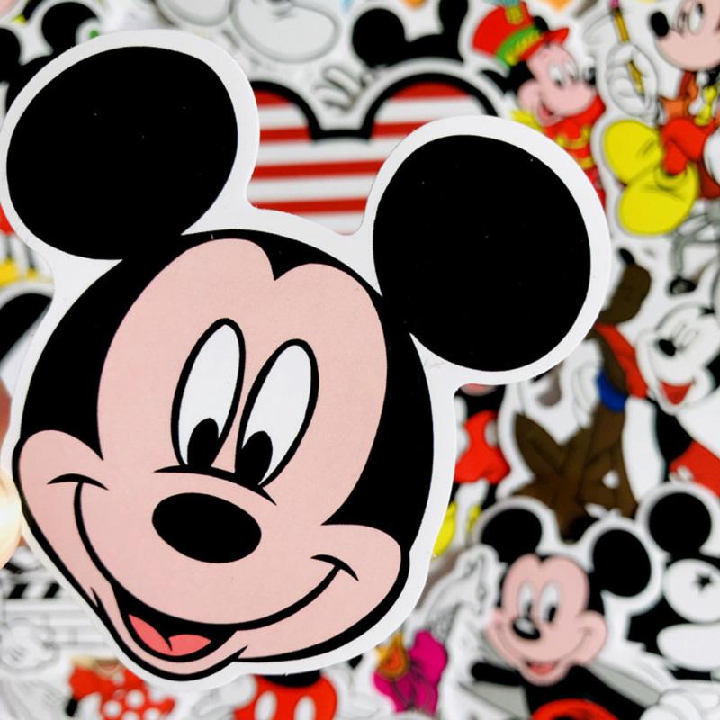 50pcs Mickey Mouse Cartoon Doodle Suitcase Computer Skateboard Stickers Decorative Decal Paster