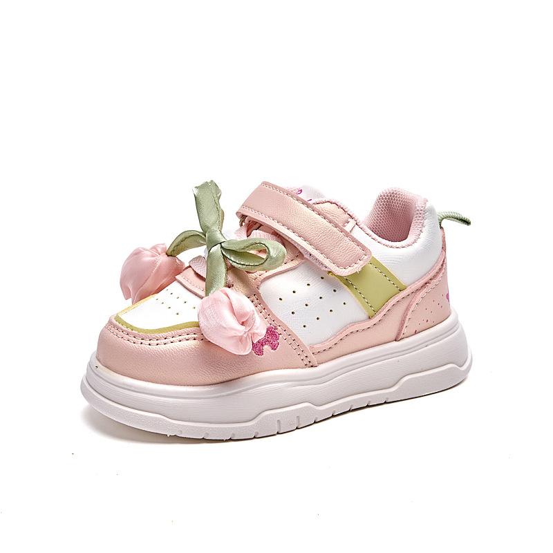 2025 Herbst neue Tulpenmädchen Prinzessin Einzelschuhe modisch vielseitig Blume Board Schuhe weiche Sohle leichte Sportschuhe