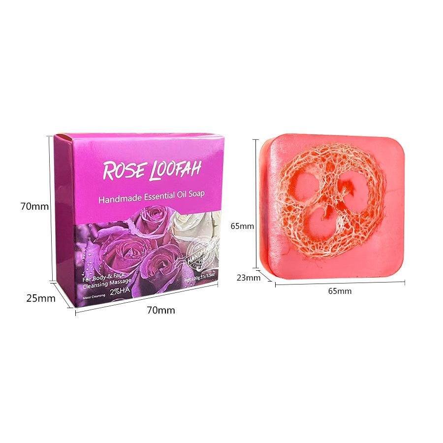 Loofah and Lemon Soap 100g Handmade Essential Oil Soap Silk Gourd Soap