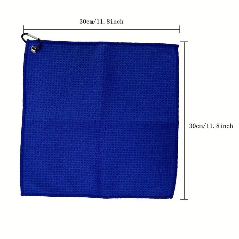 [Perfect Golf Club Cleaning Towel] 1pc Premium Waffle Pattern Golf Towel With Hook - Perfect For Cleaning Golf Clubs And Keeping Them In Top Condition