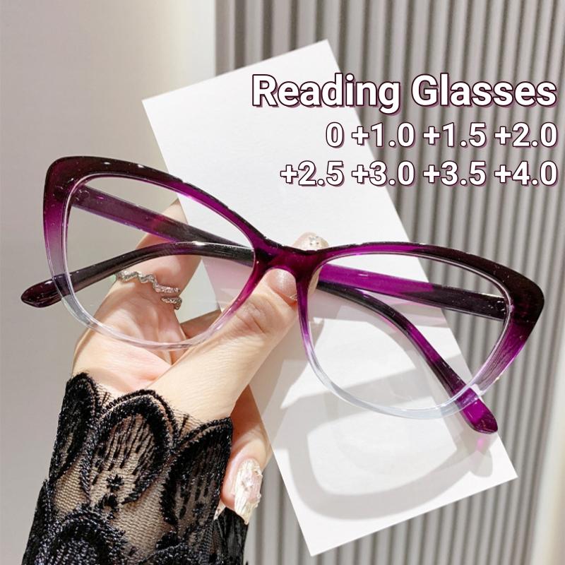 Vintage Cat Eyes Frame Reading Glasses High-end Tortoiseshell Color Presbyopia Glasses Anti Blue Light Transparent Eyeglasses
