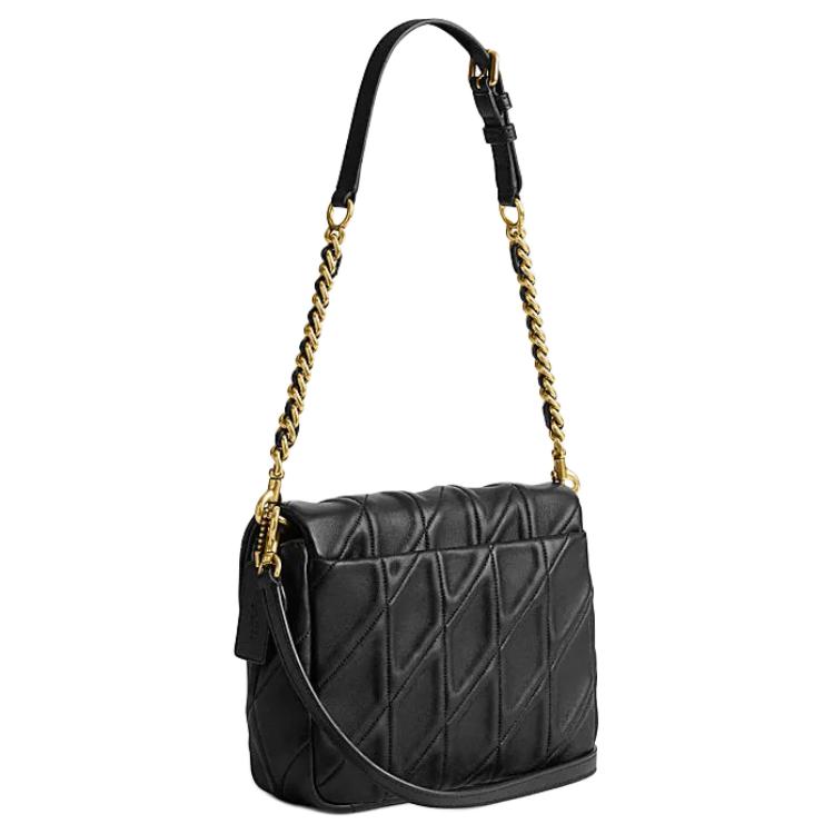 Coach Tabby 20 Metallic Logo Leather Crossbody Bag Small Women Bags Black CW629-B4BK