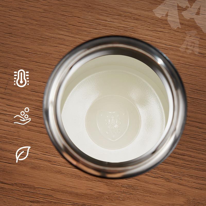480ML Stainless Steel Cold Insulation Coffee Cup With Lid Household Ceramic Liner Water Bottle Kitchen Thermos Bottle