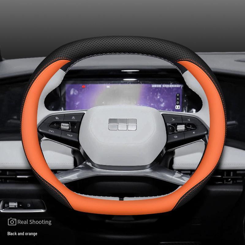 Premium Leather Anti-slip Steering Wheel Cover for Geely Galaxy L7/L6/E8 - Ultra-thin Design
