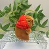 Capybara 11cm Fashionable Plush Keychain With Adorable Strawberry Hat Great Personalization For
